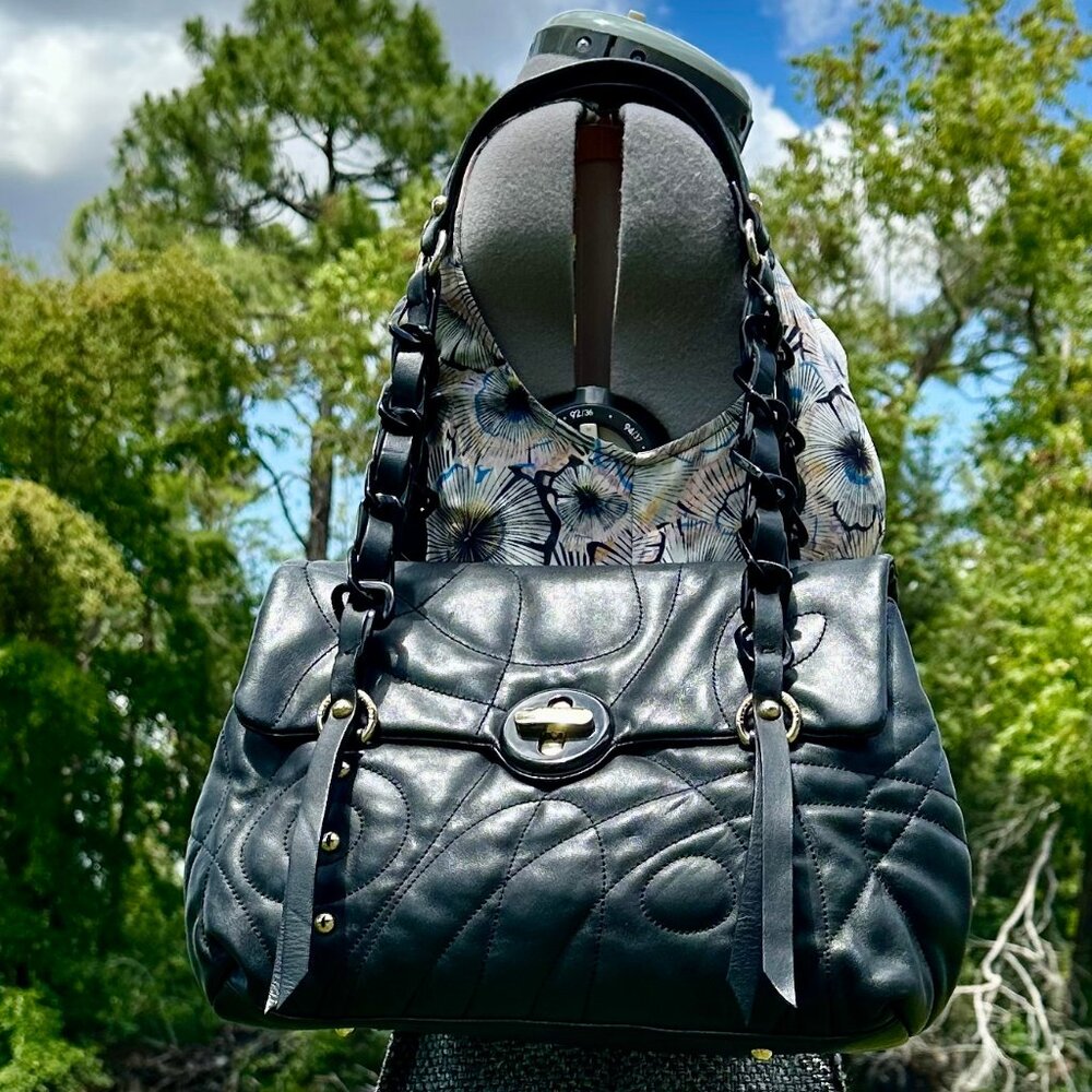 Stuart Weitzman Collection Black Leather Double S… - image 1